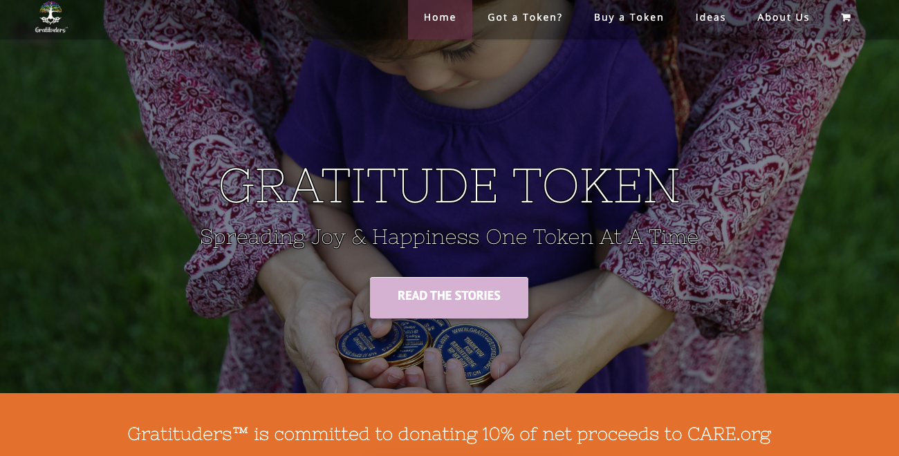 Gratitude Token homepage screenshot