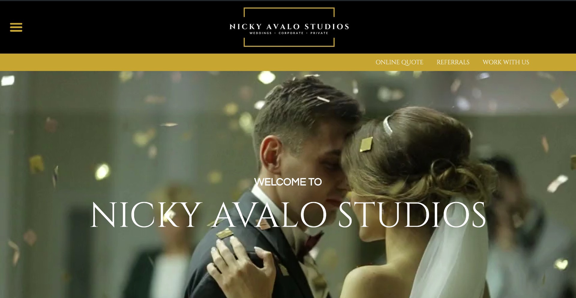 Nicky Avalo Studios homepage screenshot